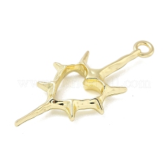 合金ビッグサイズペンダントトップ  ハート形  ラックめっき  ゴールドカラー  50.5x22x5.5mm  穴：3mm&nbsp;FIND-L025-16G