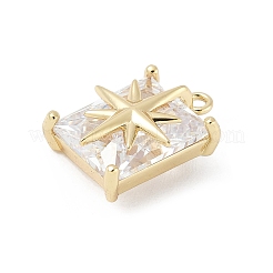 Brass Micro Pave Cubic Zirconia Pendants&nbsp;KK-M326-21G