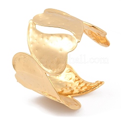 女性用304ステンレススチールカフバングル  ハート  18KGP本金メッキ  内径：2-1/4インチ（5.65cm）&nbsp;BJEW-U026-01G