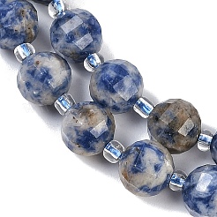 Natural Blue Spot Jasper Beads Strands&nbsp;G-G182-B31-03