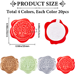80Pcs 4 Colors Tree of Life Adhesive Wax Seal Stickers&nbsp;DIY-CP0010-19