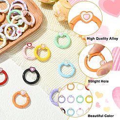 24Pcs 12 Colors Baking Paint Alloy Spring Ring Clasps&nbsp;FIND-CJ0003-44