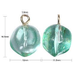 50Pcs Transparent Spray Painted Glass Peach Pendants&nbsp;GLAA-CJ0002-24