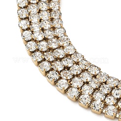304 Stainless Steel Rhinestone Cup Chain Multi-strand Bracelets for Women&nbsp;BJEW-P376-01G-02