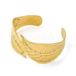 Ion Plating(IP) 304 Stainless Steel Cuff Bangles for Women&nbsp;BJEW-G729-04G