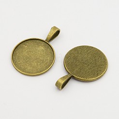 チベット風合金カボションセッティングペンダント  プレーンエッジベゼルカップ  無鉛の  ミックスカラー  トレイ：24mm  38x27x2mm  穴：5x9mm&nbsp;TIBEP-20474-M-LF