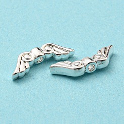 チベット風合金ビーズ  カドミウムフリー＆ニッケルフリー＆鉛フリー  ウイング  銀  16x5x3mm  穴：1.5mm&nbsp;LS-TIBEB-A11-3712-S-FF
