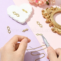 6Pcs 2 Styles CZ Brass Micro Pave AAA Clear Cubic Zirconia Infinity Links&nbsp;ZIRC-CJ0003-34
