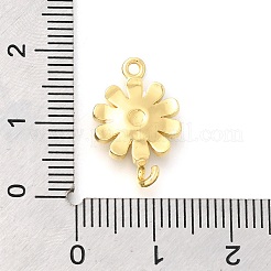 真鍮エナメルフラワーリンクコネクターチャーム  18KGP本金メッキ  ピンク  18x12x3mm  穴：1.2mm&nbsp;KK-C121-04G-02