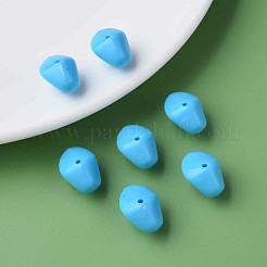 不透明なアクリルビーズ  ナゲット  ディープスカイブルー  12.5x18x13mm  穴：1.6mm  約360個/500g&nbsp;MACR-S373-146-A09