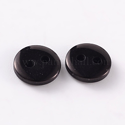 服装デザイン用2つ穴フラットラウンドレジン縫い付け用ボタン  ブラック  9x2mm  穴：1mm&nbsp;BUTT-E119-14L-13