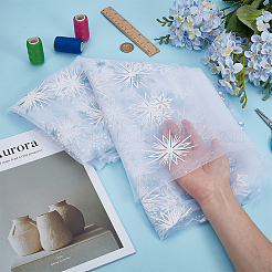 2M Polyester Embroidery Snowflake Fabrics&nbsp;DIY-WH0622-387