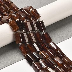天然石ガーネットビーズ連売り  シードビーズで  コラム  多面カット  8.5~11x5.5~6.5mm  穴：1mm  約14~15個/連  7.48''（19センチメートル）&nbsp;G-N327-06-19