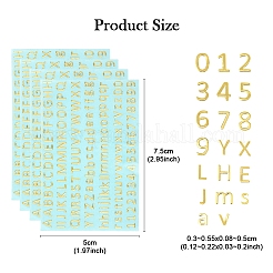真鍮粘着式絵ステッカー3枚  電話ケースの装飾用の金属デカール  言葉  文字L  50x75x0.1mm  ステッカー：3~5.5x0.8~5mm&nbsp;DIY-SF0008-10