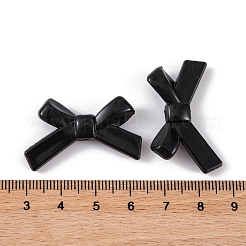 不透明なアクリルビーズ  蝶結び  ブラック  21x34.5x6.5mm  穴：1.8mm  約385個/500g&nbsp;MACR-L006-02C-01