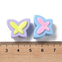 ツートンの不透明アクリルビーズ  蝶  ミックスカラー  16.5x20x9mm  穴：2~8mm  約230個/500g&nbsp;SACR-I005-06A