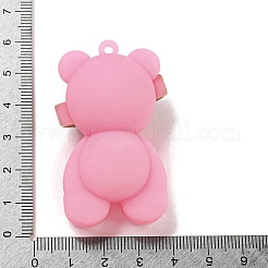 PVC 3D プラスチックペンダント  キーホルダーバッグ吊り下げ飾り  クマ  濃いピンク  53.5x32x23mm  穴：2mm&nbsp;PVC-L002-03B