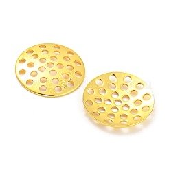 ラックメッキ指輪/ブローチふるいパーツ  穴あきディスクのセッティング  カドミウムフリー＆鉛フリー  長持ちメッキ  18KGP本金メッキ  13.5x1.5mm  穴：1.2mm&nbsp;KK-P240-03B-G