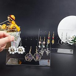 アクリルピアスディスプレイ  L字型のイヤリングディスプレイスタンド  透明  15x5.5x9cm&nbsp;EDIS-WH0013-04
