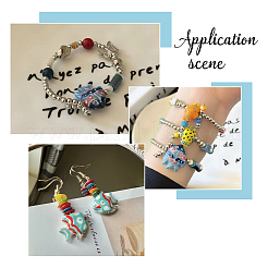 22 個 11 色の手作り磁器ビーズ  手描きの魚  ミックスカラー  17~18x21~22x7~7.5mm  穴：2mm  2個/カラー&nbsp;PORC-HS0001-06