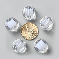 透明なアクリルビーズ  二層ビーズ  ラウンド  カボチャ  透明  22mm  穴：3mm  約100個/500g&nbsp;TACR-S089-22mm-01