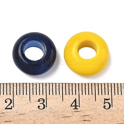 ガラスヨーロピアンビーズ  大きな穴ビーズロンデル  ミックスカラー  13.5~14x7~7.5mm  穴：5.5~6mm&nbsp;GLAA-G124-01