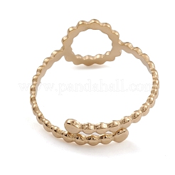 イオンプレーティング(IP) 304 ステンレススチール 中空リング カフリング 女性用  14KGP本金メッキ  内径：16.6mm&nbsp;RJEW-G285-74G