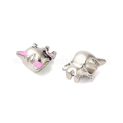 Rack Plating Alloy Enamel European Beads&nbsp;PALLOY-S189-54P