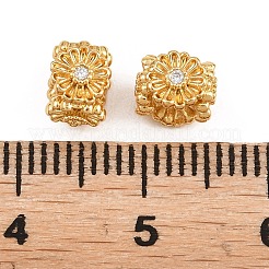Brass Micro Pave Clear Cubic Zirconia Beads&nbsp;KK-Z162-18G