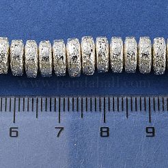 電気メッキされた天然溶岩岩ビーズ連売り  ディスク  ヒシビーズ  銀メッキ  8~8.5x3mm  穴：1.8mm  約127個/連  15.94''（40.5センチメートル）&nbsp;G-I360-A03-04