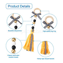 4Pcs 2 Style Senior Year Theme Woolen Yarn Tassels Pendant Decorations&nbsp;HJEW-CF0001-18