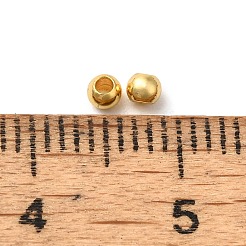 真鍮ビーズ  カドミウムフリー＆ニッケルフリー＆鉛フリー  ラウンド  18KGP本金メッキ  2.5mm  穴：1mm&nbsp;KK-Z062-01G-02
