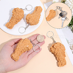 鶏脚のPVCペンダントキーホルダー4個  鉄のスプリットキーリング付き  プラチナ  ペルー  86.5x50x37mm&nbsp;KEYC-SC0002-22