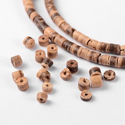 天然なココナッツ列ビーズ連売り  3~4x1.5~5mm  穴：1mm  約208個/連  23.6インチ&nbsp;COCB-O001-14