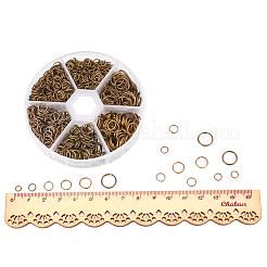 1 Box Iron Plated Jump Rings 4mm to 10mm in Diameter Antique Bronze for Jewelry Making&nbsp;IFIN-PH0001-06AB-NF