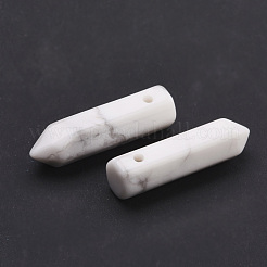 ナチュラルホワイトペンダント  多面カット  弾丸  30~33x8~9mm  穴：1.4~1.6mm&nbsp;G-D460-01G