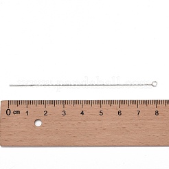 925スターリングシルバースタンドピアスパーツ  スタンプ925個付き  アメリカンピアス  ベネチアンチェーン付き  銀  80x1mm  穴：1mm  ピン：0.8mm&nbsp;STER-I014-01S-A