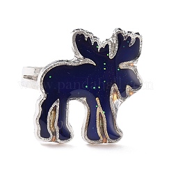 動物テーマの調節可能なムードリングセット 100 個  温度変化色感情感情合金バンドリング女性用  プラチナ  usサイズ8 1/2(18.5mm)&nbsp;RJEW-B029-01