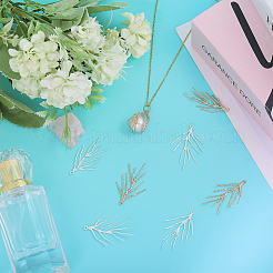 8Pcs 2 Colors Brass Branch Pendants&nbsp;KK-CA0002-77