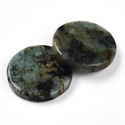 天然アフリカ産ターコイズ（ジャスパー）カボション  フラットラウンド  15x3mm&nbsp;G-T141-33E