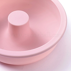 ドーナツ食品グレードのシリコンモールド  焼き型  DIYシフォンケーキ耐熱皿  ピンク  115x34mm  内径：100mm&nbsp;DIY-F044-18