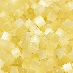 ガラスシードビーズ  模造キャットアイ  丸い穴  六角  ライトカーキ  3.5x3.8x3.5mm  穴：1mm  約140個/10g&nbsp;X1-SEED-H002-D-A802