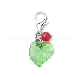 5Pcs Plastic Leaf Pendant Decorations&nbsp;HJEW-JM04179