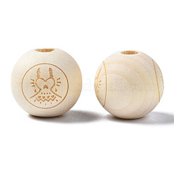 Unfinished Natural Wood European Beads&nbsp;WOOD-S045-148