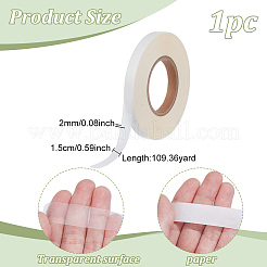 シームレス両面PVCプラスチック下着テープ  洋服アクセサリー用  ホワイト  5/8インチ（15mm）  約109.36ヤード（100m）/ロール&nbsp;AJEW-WH0459-34C