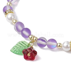 5Pcs 5 Colors Round Synthetic Moonstone Beads Stretch Bracelets&nbsp;BJEW-JB11567