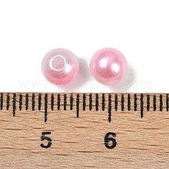 Abs模造パールビーズ  ラウンド  ツートン  ピンク  6mm  穴：1.8mm  約5000個/500g&nbsp;KY-P021-05A-11