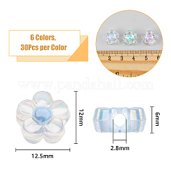 180Pcs 6 Colors Transparent Acrylic Beads&nbsp;OACR-DC0001-20