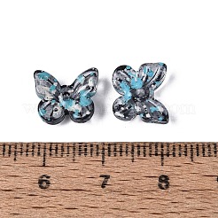 ピカソの透明ガラスビーズ  蝶  グレー  9.5x11x4mm  穴：0.9~1.2mm  約1020個/ポンド&nbsp;SEED-N012-06F