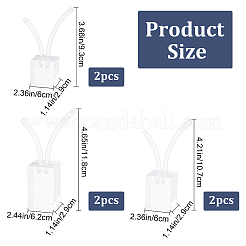 3Pcs 3 Sizes Transparent Acrylic Earring Display Stands&nbsp;EDIS-WH0022-08